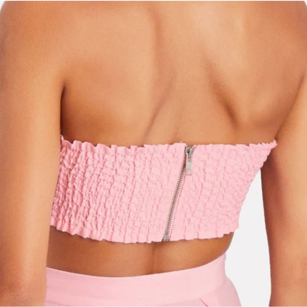 NWT Ronny Kobo Mayah Bandeau Crop Top in Petal Pink - Picture 3 of 8